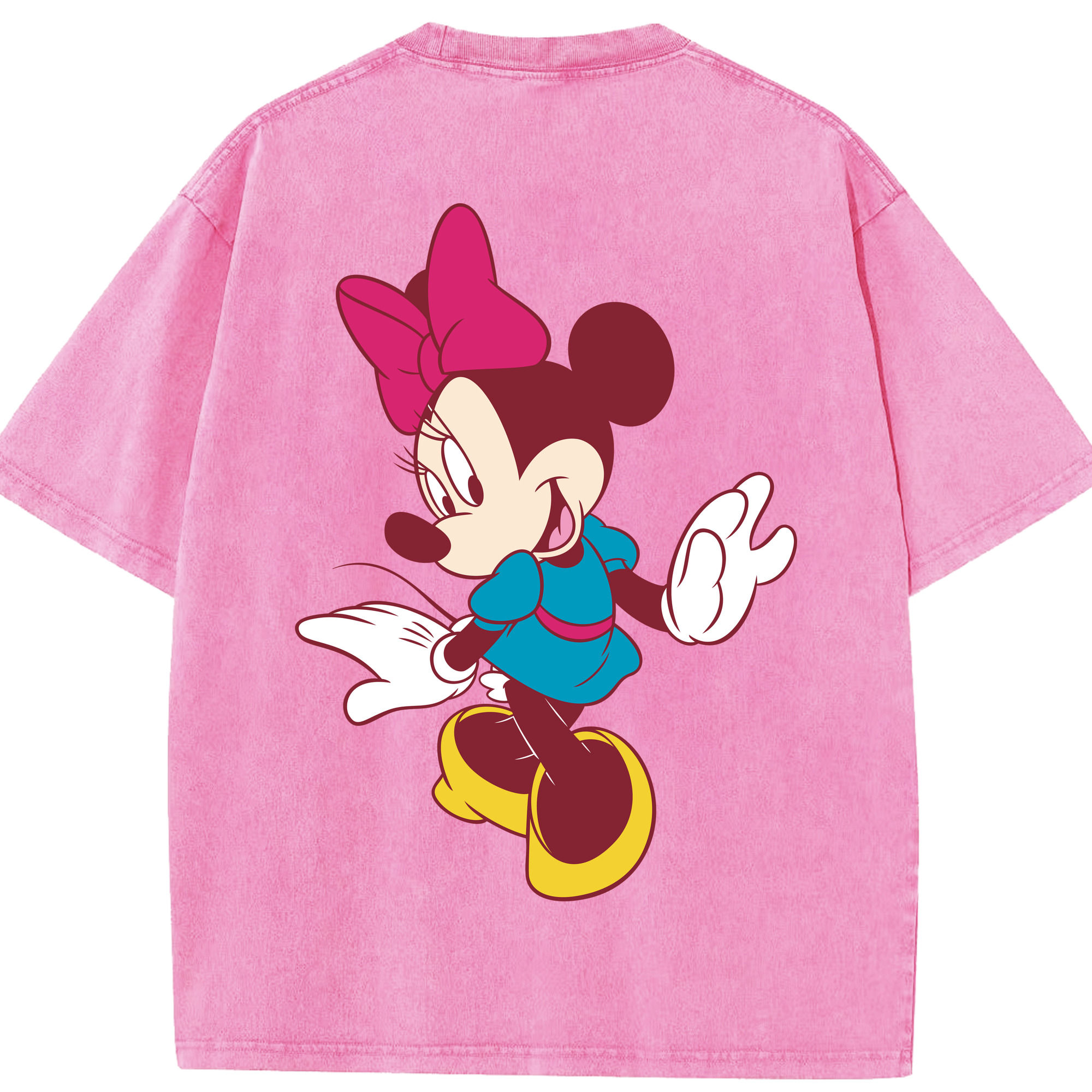 （画像用） ミッキーマウス Mickey Mouse 綿100% ヴィンテージ風 半袖Tシャツ（背面プリント）
